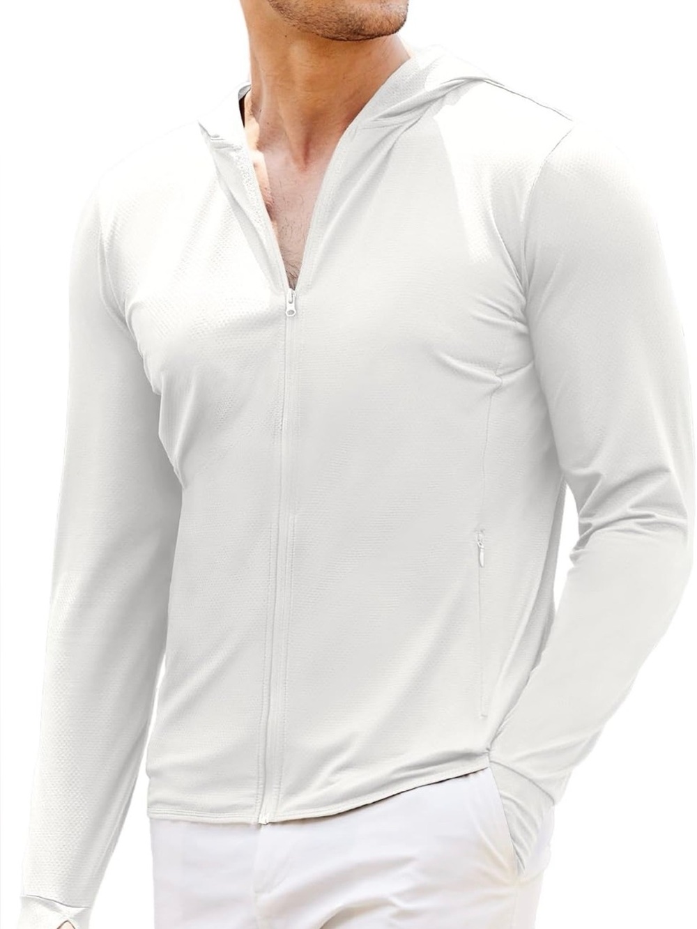 NWT COOFANDY Full-Zip Men's Lightweight Hoodie UPF 50